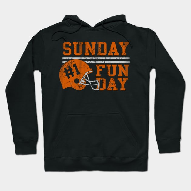 Sunday Funday Football Vintage Fade Design Hoodie by E